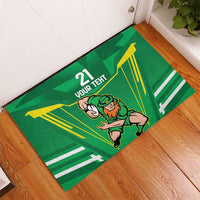 Ireland Rugby Custom Rubber Doormat Irish Warrior Mascot Go Shamrock