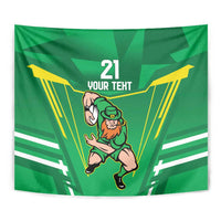 Ireland Rugby Custom Tapestry Irish Warrior Mascot Go Shamrock