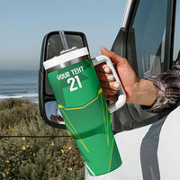 Ireland Rugby Custom Tumbler With Handle Irish Warrior Mascot Go Shamrock