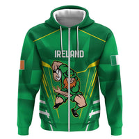 Ireland Rugby Custom Zip Hoodie Irish Warrior Mascot Go Shamrock