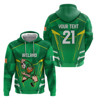 Ireland Rugby Custom Zip Hoodie Irish Warrior Mascot Go Shamrock