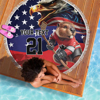 USA Canada Ice Hockey Custom Beach Blanket Go Champion 4 Nations