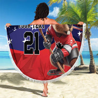 USA Canada Ice Hockey Custom Beach Blanket Go Champion 4 Nations
