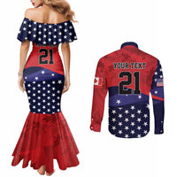 USA Canada Ice Hockey Custom Couples Matching Mermaid Dress and Long Sleeve Button Shirt Go Champion 4 Nations