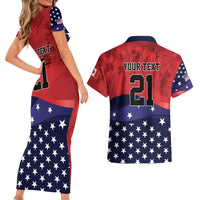 USA Canada Ice Hockey Custom Couples Matching Short Sleeve Bodycon Dress and Hawaiian Shirt Go Champion 4 Nations