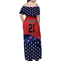 USA Canada Ice Hockey Custom Family Matching Off Shoulder Maxi Dress and Hawaiian Shirt Go Champion 4 Nations