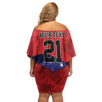 USA Canada Ice Hockey Custom Family Matching Off Shoulder Short Dress and Hawaiian Shirt Go Champion 4 Nations