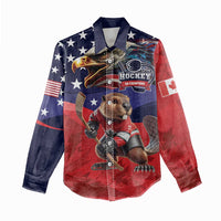 USA Canada Ice Hockey Custom Women Casual Shirt Go Champion 4 Nations