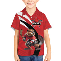 Canada Hockey Custom Family Matching Short Sleeve Bodycon Dress and Hawaiian Shirt Go Champion 4 Nations