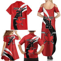 Canada Hockey Custom Family Matching Summer Maxi Dress and Hawaiian Shirt Go Champion 4 Nations