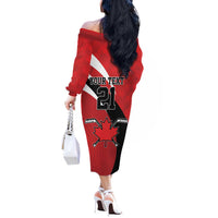 Canada Hockey Custom Off The Shoulder Long Sleeve Dress Go Champion 4 Nations