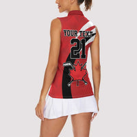 Canada Hockey Custom Women Sleeveless Polo Shirt Go Champion 4 Nations