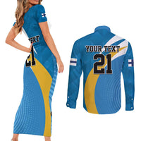 Finland Leijonat Hockey Custom Couples Matching Short Sleeve Bodycon Dress and Long Sleeve Button Shirt Suomen Jaakiekkoliitto 4 Nations