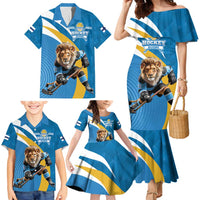 Finland Leijonat Hockey Custom Family Matching Mermaid Dress and Hawaiian Shirt Suomen Jaakiekkoliitto 4 Nations