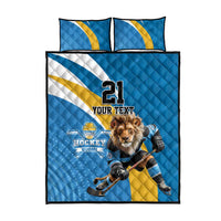 Finland Leijonat Hockey Custom Quilt Bed Set Suomen Jaakiekkoliitto 4 Nations