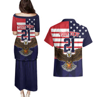 United States Basketball Custom Couples Matching Puletasi and Hawaiian Shirt Team USA One For All