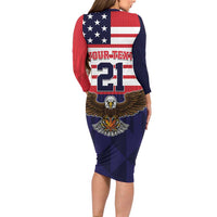 United States Basketball Custom Family Matching Long Sleeve Bodycon Dress and Hawaiian Shirt Team USA One For All