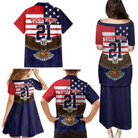 United States Basketball Custom Family Matching Puletasi and Hawaiian Shirt Team USA One For All