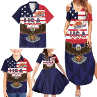 United States Basketball Custom Family Matching Summer Maxi Dress and Hawaiian Shirt Team USA One For All