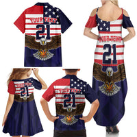 United States Basketball Custom Family Matching Summer Maxi Dress and Hawaiian Shirt Team USA One For All