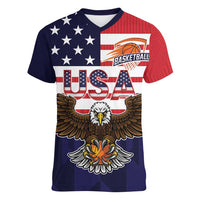United States Basketball Custom Women V-Neck T-Shirt Team USA One For All