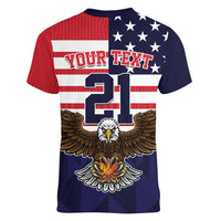 United States Basketball Custom Women V-Neck T-Shirt Team USA One For All