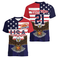 United States Basketball Custom Women V-Neck T-Shirt Team USA One For All