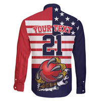 United States Cricket Custom Family Matching Off The Shoulder Long Sleeve Dress and Hawaiian Shirt Team USA One For All