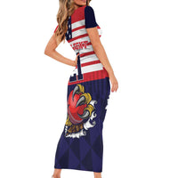 United States Cricket Custom Family Matching Short Sleeve Bodycon Dress and Hawaiian Shirt Team USA One For All