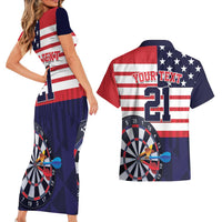 United States Dart Custom Couples Matching Short Sleeve Bodycon Dress and Hawaiian Shirt Team USA One For All