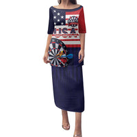 United States Dart Custom Family Matching Puletasi and Hawaiian Shirt Team USA One For All