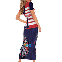United States Dart Custom Family Matching Short Sleeve Bodycon Dress and Hawaiian Shirt Team USA One For All