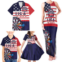 United States Dart Custom Family Matching Tank Maxi Dress and Hawaiian Shirt Team USA One For All