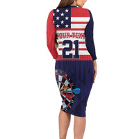 United States Dart Custom Long Sleeve Bodycon Dress Team USA One For All