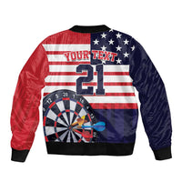 United States Dart Custom Sleeve Zip Bomber Jacket Team USA One For All