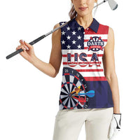 United States Dart Custom Women Sleeveless Polo Shirt Team USA One For All