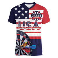 United States Dart Custom Women V-Neck T-Shirt Team USA One For All