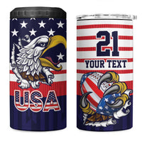United States Football Custom 4 in 1 Can Cooler Tumbler Team USA One For All