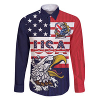 United States Football Custom Family Matching Off Shoulder Short Dress and Hawaiian Shirt Team USA One For All