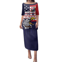 United States Football Custom Family Matching Puletasi and Hawaiian Shirt Team USA One For All