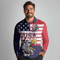 United States Football Custom Long Sleeve Polo Shirt Team USA One For All