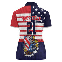 United States Football Custom Women Polo Shirt Team USA One For All