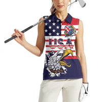 United States Football Custom Women Sleeveless Polo Shirt Team USA One For All
