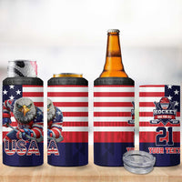 United States Ice Hockey Custom 4 in 1 Can Cooler Tumbler Team USA One For All