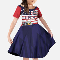 United States Ice Hockey Custom Family Matching Off Shoulder Maxi Dress and Hawaiian Shirt Team USA One For All