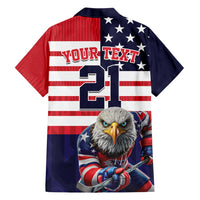 United States Ice Hockey Custom Family Matching Short Sleeve Bodycon Dress and Hawaiian Shirt Team USA One For All
