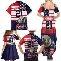 United States Ice Hockey Custom Family Matching Summer Maxi Dress and Hawaiian Shirt Team USA One For All
