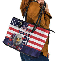 United States Ice Hockey Custom Leather Tote Bag Team USA One For All