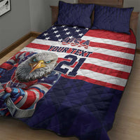 United States Ice Hockey Custom Quilt Bed Set Team USA One For All