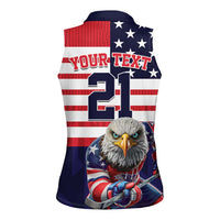 United States Ice Hockey Custom Women Sleeveless Polo Shirt Team USA One For All